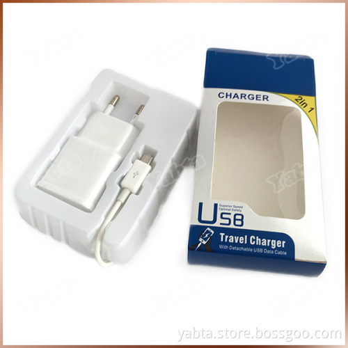2.1A Wall Charger Adapter With Cable For Samsung Mobile Phone Charger Set